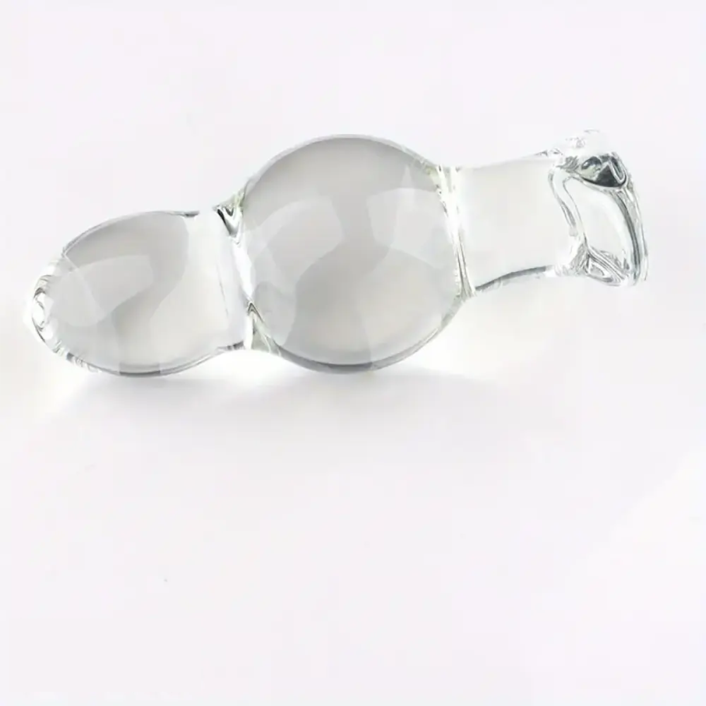 4.65in 4.92in 5.9in 6.89in Transparent Clear Small Beads Glass Dildo