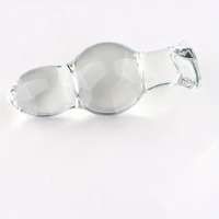 4.65in 4.92in 5.9in 6.89in Transparent Clear Small Beads Glass Dildo