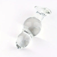 4.65in 4.92in 5.9in 6.89in Transparent Clear Small Beads Glass Dildo