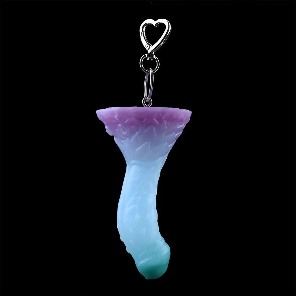 4.68in 5.9in 7.16in 8.26in Fantasy Spiked Monster Silicone Dildo With Key Chain