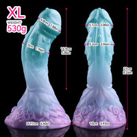 4.68in 5.9in 7.16in 8.26in Fantasy Spiked Monster Silicone Dildo With Key Chain