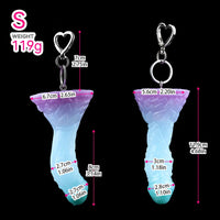 4.68in 5.9in 7.16in 8.26in Fantasy Spiked Monster Silicone Dildo With Key Chain