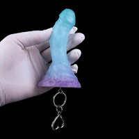 4.68in 5.9in 7.16in 8.26in Fantasy Spiked Monster Silicone Dildo With Key Chain
