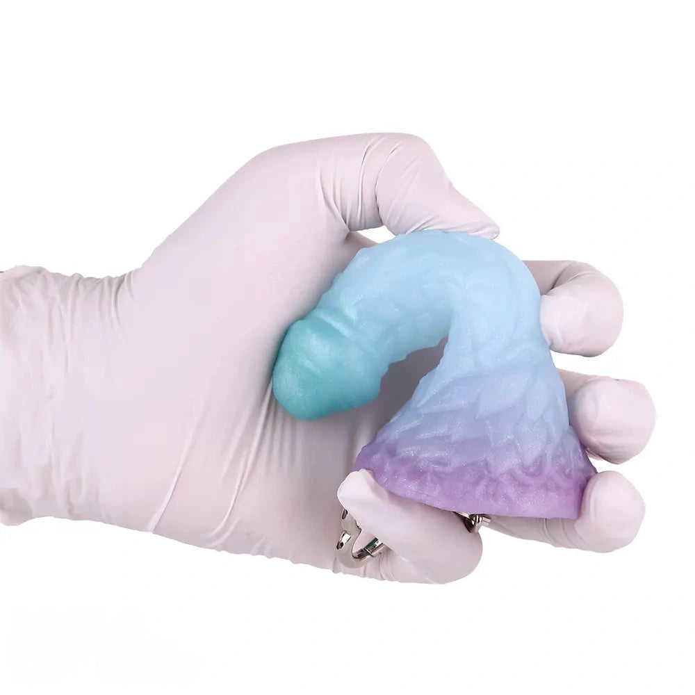 4.68in 5.9in 7.16in 8.26in Fantasy Spiked Monster Silicone Dildo With Key Chain
