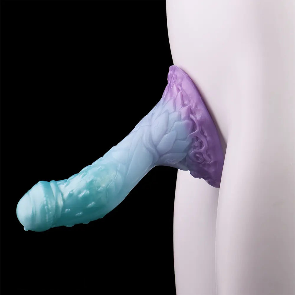 4.68in 5.9in 7.16in 8.26in Fantasy Spiked Monster Silicone Dildo With Key Chain