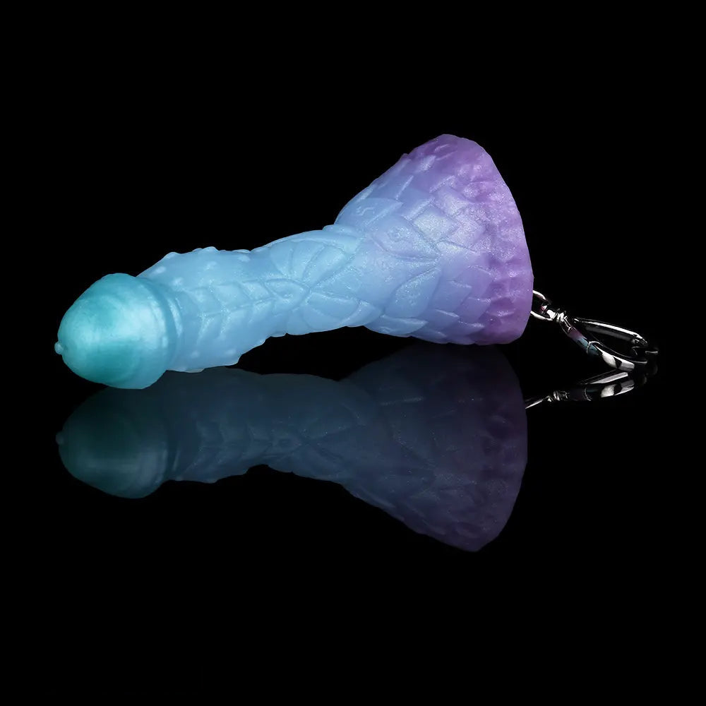 4.68in 5.9in 7.16in 8.26in Fantasy Spiked Monster Silicone Dildo With Key Chain