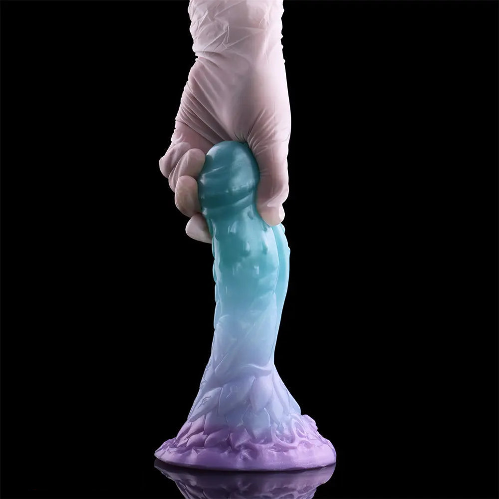 4.68in 5.9in 7.16in 8.26in Fantasy Spiked Monster Silicone Dildo With Key Chain