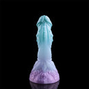 4.68in 5.9in 7.16in 8.26in Fantasy Spiked Monster Silicone Dildo With Key Chain