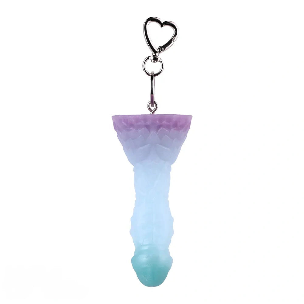 4.68in 5.9in 7.16in 8.26in Fantasy Spiked Monster Silicone Dildo With Key Chain