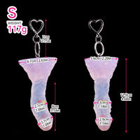 4.68in 5.9in 7.16in 8.26in Fantasy Spiked Silicone Soft Odd Dildo With Key Chain