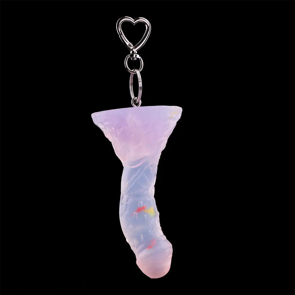 4.68in 5.9in 7.16in 8.26in Fantasy Spiked Silicone Soft Odd Dildo With Key Chain