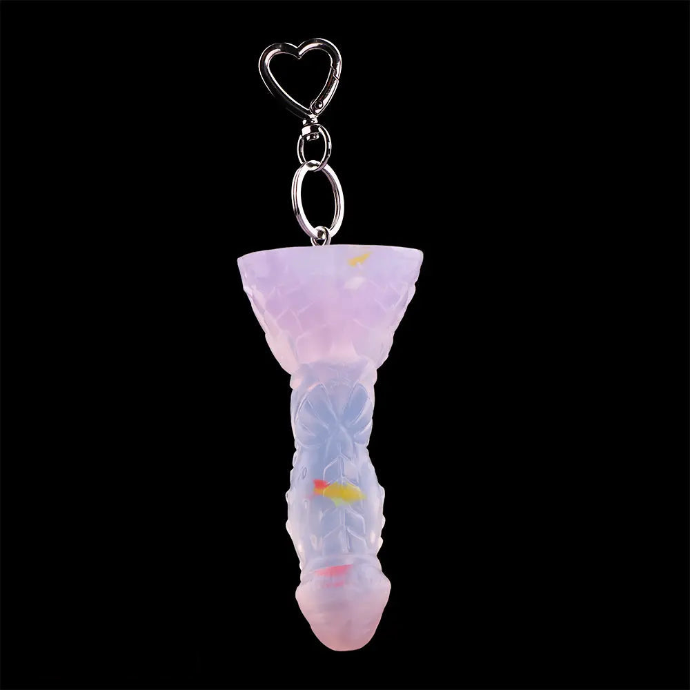 4.68in 5.9in 7.16in 8.26in Fantasy Spiked Silicone Soft Odd Dildo With Key Chain