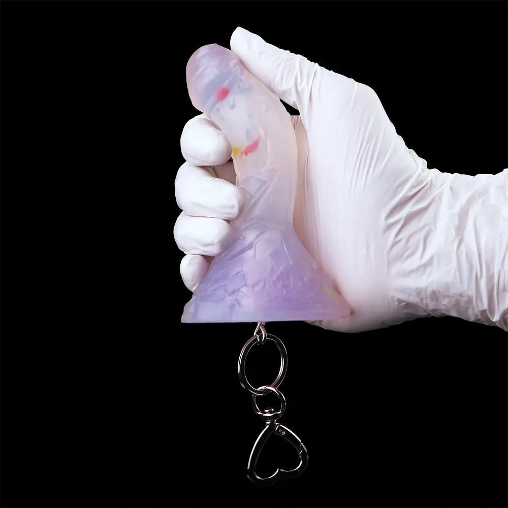 4.68in 5.9in 7.16in 8.26in Fantasy Spiked Silicone Soft Odd Dildo With Key Chain