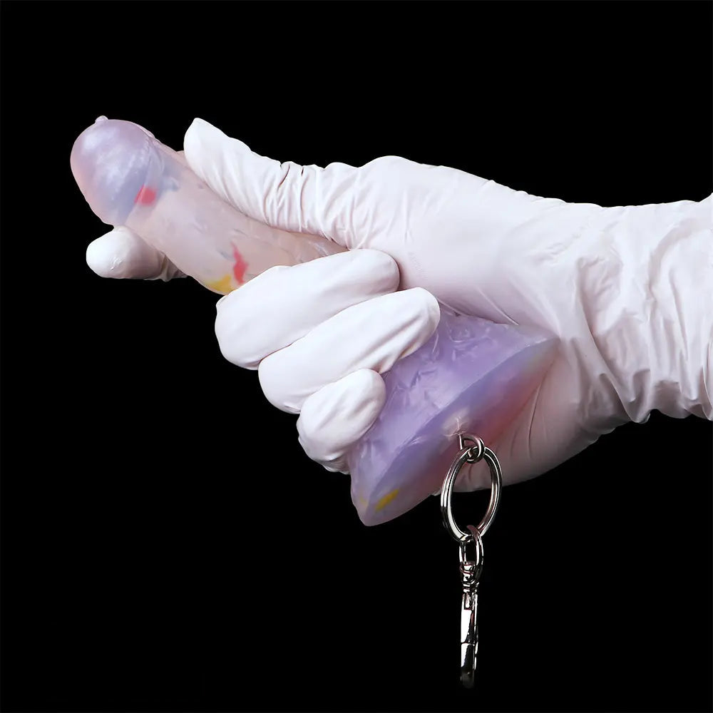4.68in 5.9in 7.16in 8.26in Fantasy Spiked Silicone Soft Odd Dildo With Key Chain