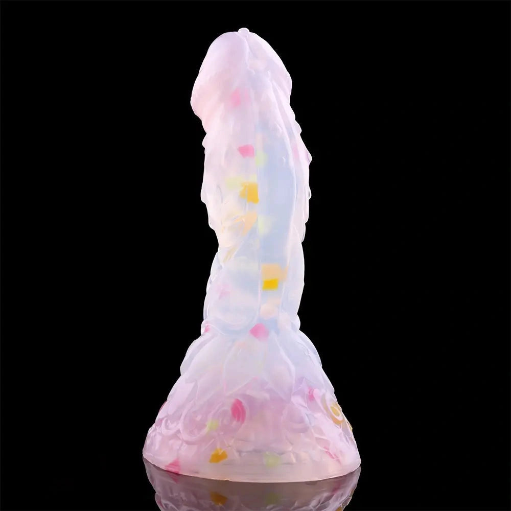 4.68in 5.9in 7.16in 8.26in Fantasy Spiked Silicone Soft Odd Dildo With Key Chain