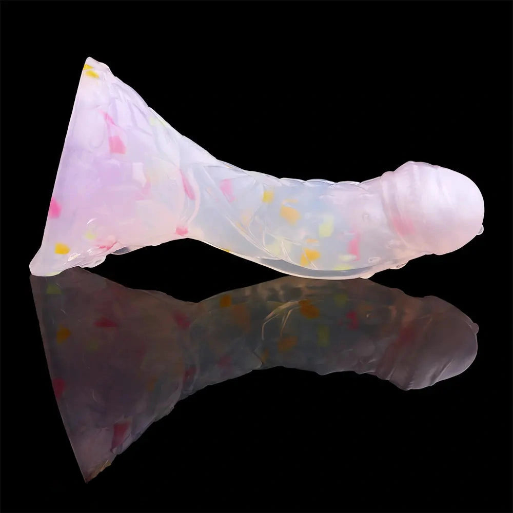 4.68in 5.9in 7.16in 8.26in Fantasy Spiked Silicone Soft Odd Dildo With Key Chain