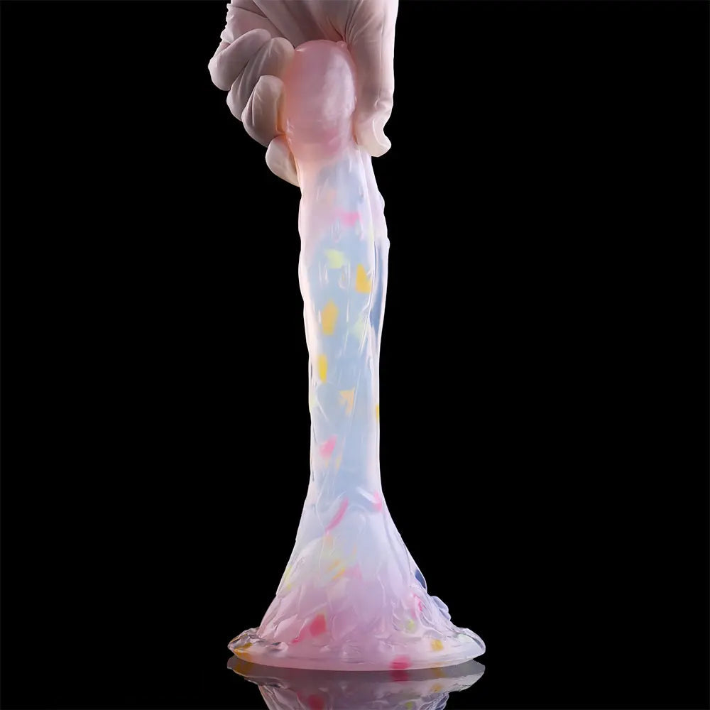 4.68in 5.9in 7.16in 8.26in Fantasy Spiked Silicone Soft Odd Dildo With Key Chain