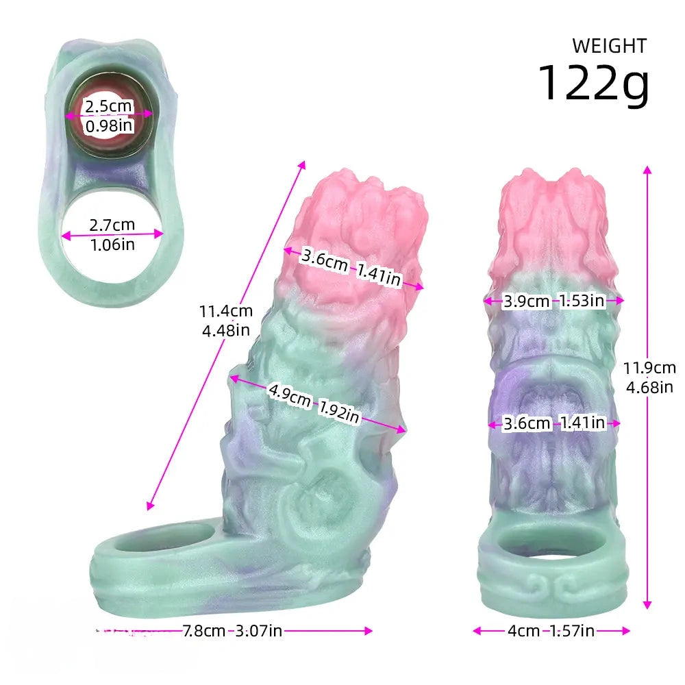 4.68in Crimson Sprout SHAZ-3015 Fantasy Hollow Dildo Sleeve For Extension