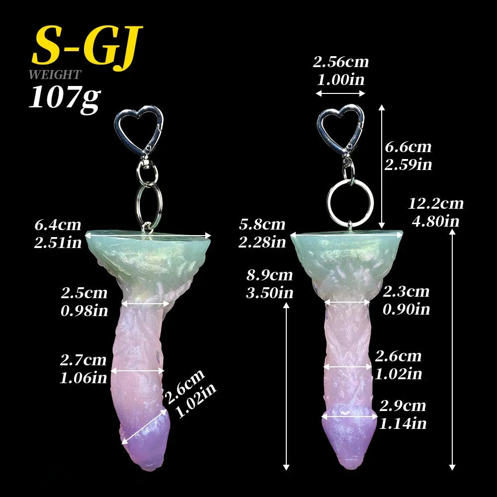 4.6in 4.8in 6.14in 7.61in 8.34in Silicone Fantasy Octopus Dildo Pendant