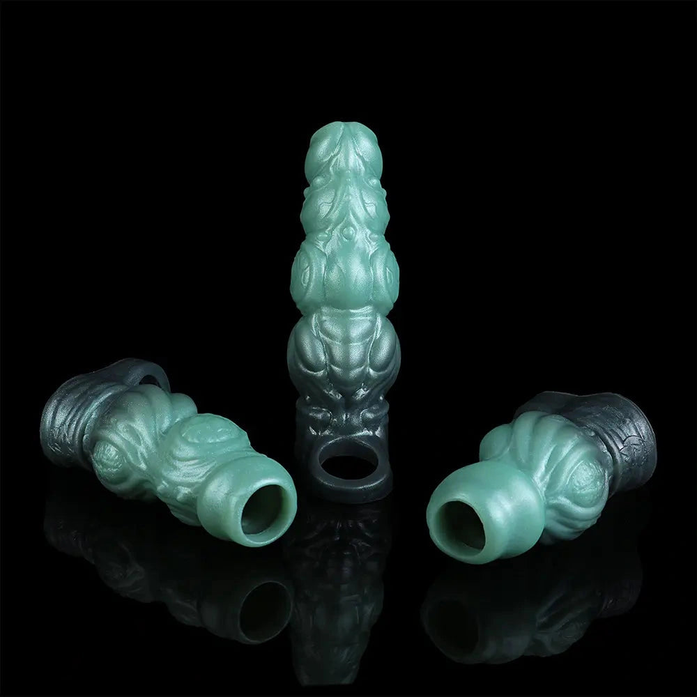 4.6in 5.62in 6.49in Silicone Knot Penis Dildo Sleeve For Women Men Cock