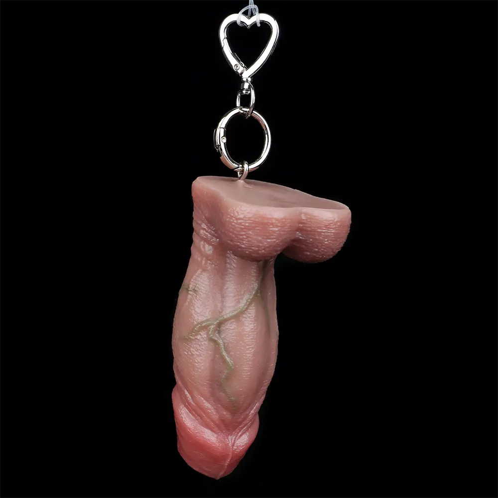 4.6in Lifelike Small Cock Uncut Foreskin Dildo For Key Chain Anal Expansion