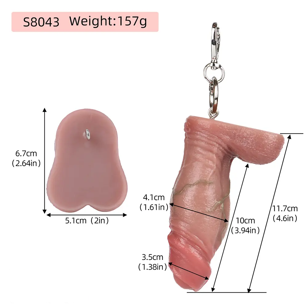 4.6in Lifelike Small Cock Uncut Foreskin Dildo For Key Chain Anal Expansion