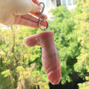 4.6in Lifelike Small Cock Uncut Foreskin Dildo For Key Chain Anal Expansion