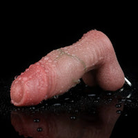 4.6in Lifelike Small Cock Uncut Foreskin Dildo For Key Chain Anal Expansion