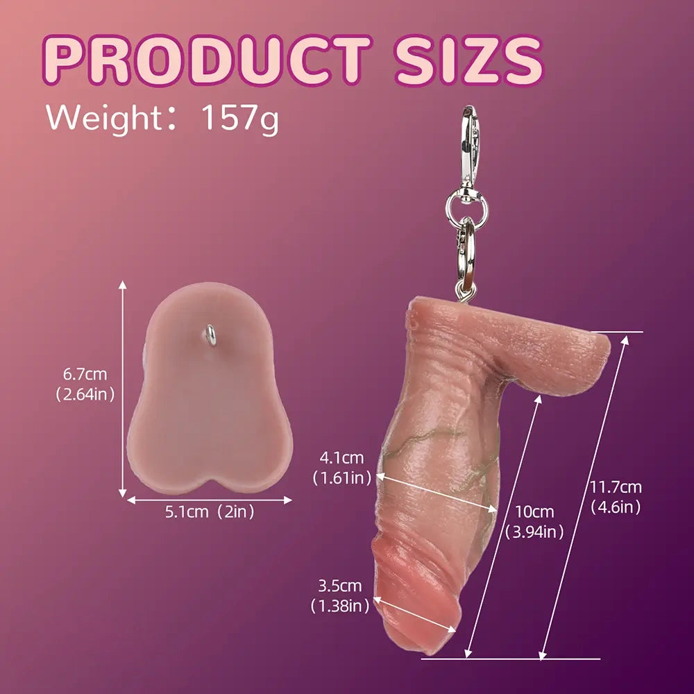 4.6in Lifelike Small Cock Uncut Foreskin Dildo For Key Chain Anal Expansion