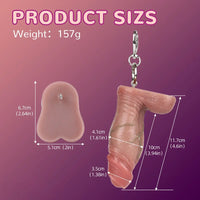 4.6in Lifelike Small Cock Uncut Foreskin Dildo For Key Chain Anal Expansion