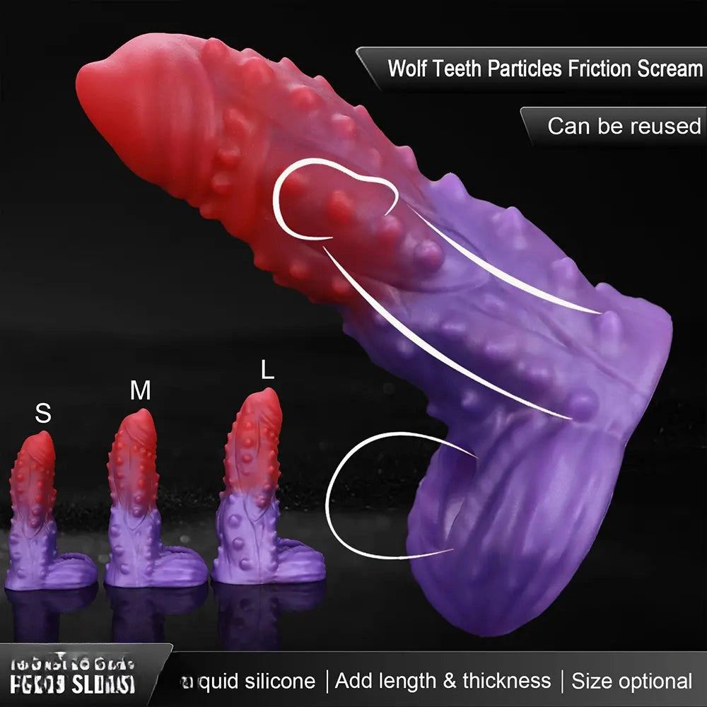 4.72in 5.31in 5.9in Spiked Cock Hollow Dildo Sleeve Male Extended Sheath