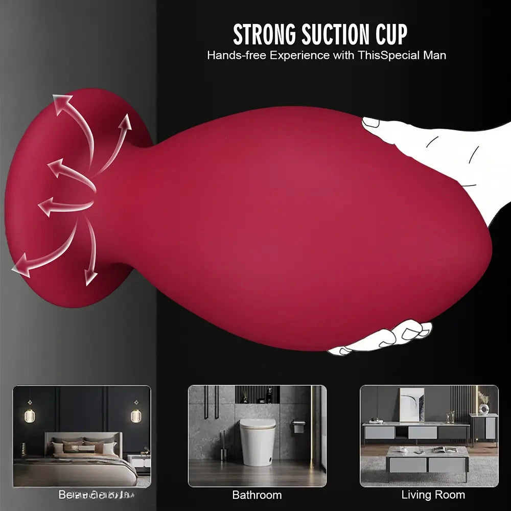 4.72in 5.51in 6.29in 7.08in 7.87in Rugby Silicone Butt Plug Dildo Adult Sex Toy