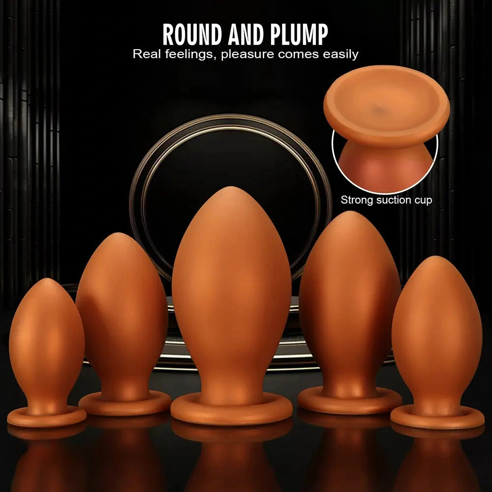 4.72in 5.51in 6.29in 7.08in 7.87in Rugby Silicone Butt Plug Dildo Adult Sex Toy