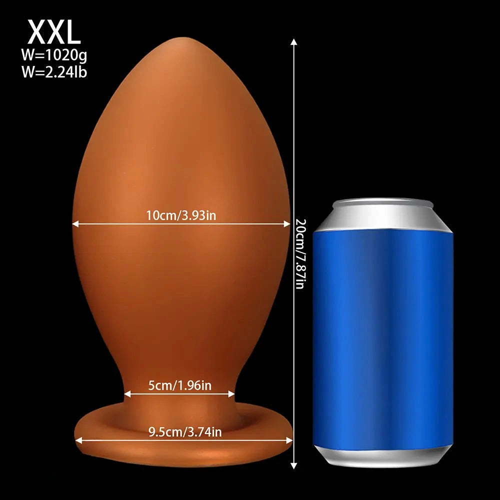 4.72in 5.51in 6.29in 7.08in 7.87in Rugby Silicone Butt Plug Dildo Adult Sex Toy