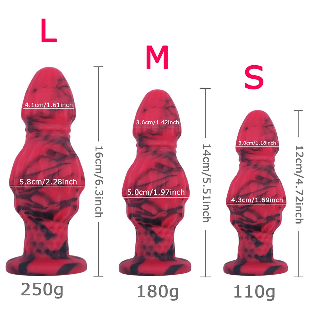 4.72in 5.51in 6.3in Silicone Fantasy Soft Anal Plug Dildo For Anus Clit