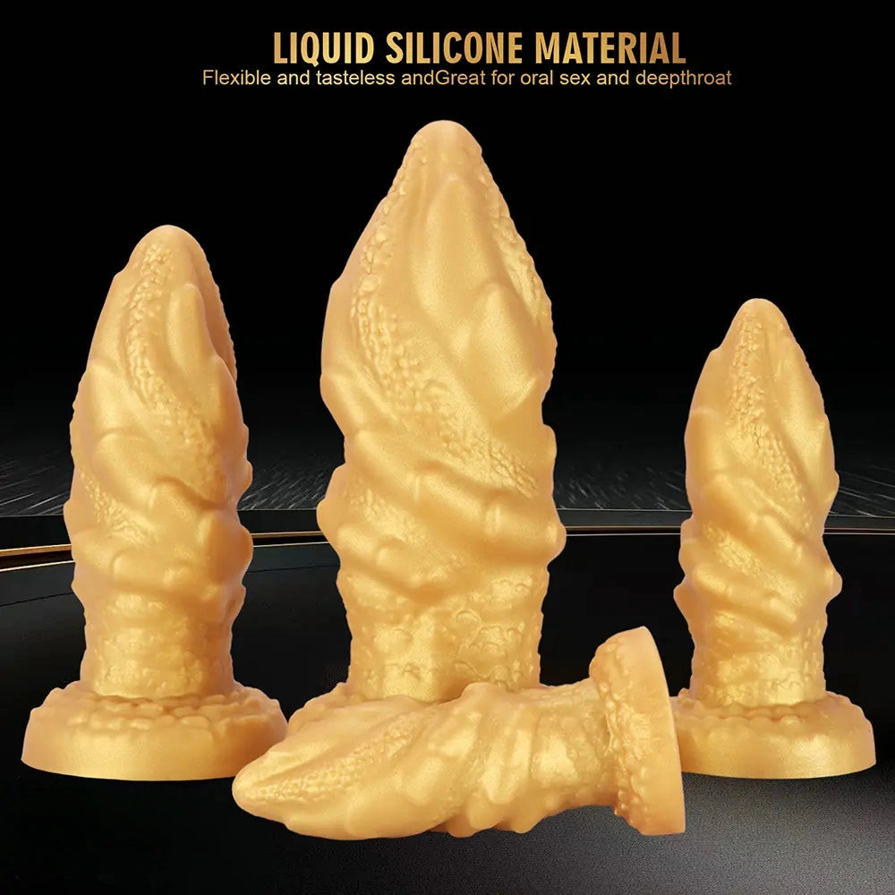 4.72in 5.7in 6.89in 8.07in Soft Silicone Dildo Butt Plug Erotic Love Device