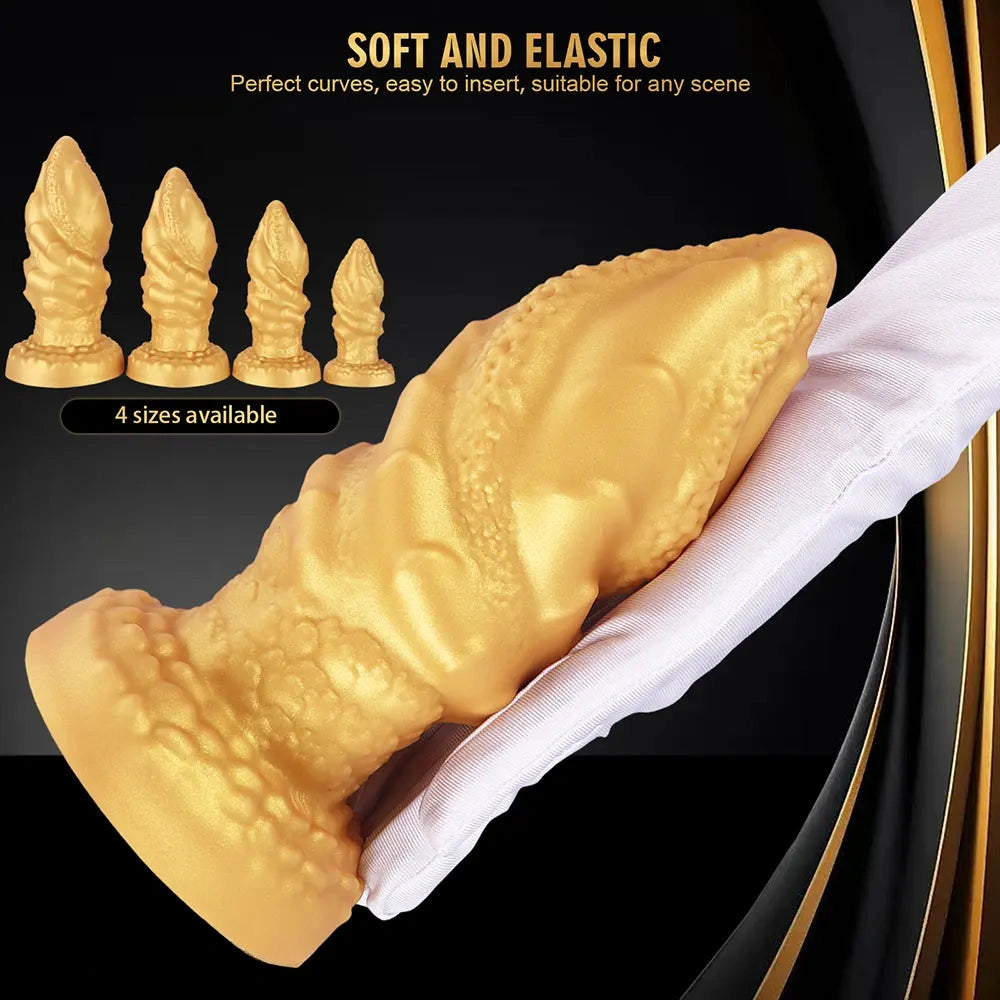 4.72in 5.7in 6.89in 8.07in Soft Silicone Dildo Butt Plug Erotic Love Device