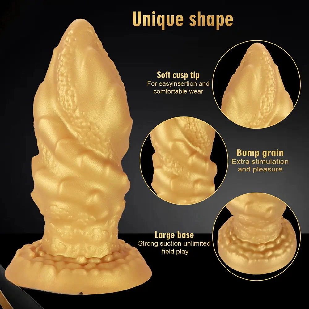 4.72in 5.7in 6.89in 8.07in Soft Silicone Dildo Butt Plug Erotic Love Device
