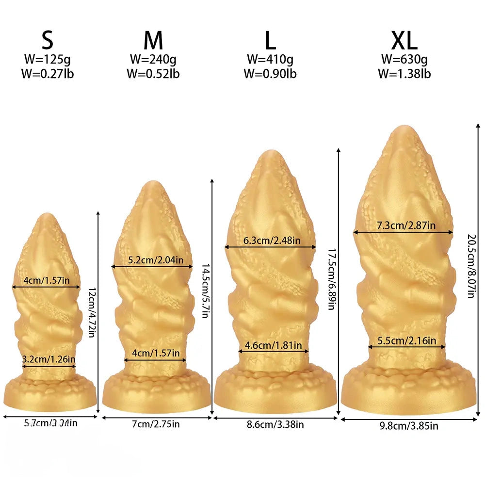 4.72in 5.7in 6.89in 8.07in Soft Silicone Dildo Butt Plug Erotic Love Device