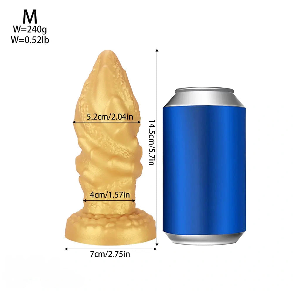 4.72in 5.7in 6.89in 8.07in Soft Silicone Dildo Butt Plug Erotic Love Device