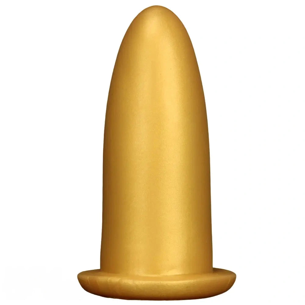 4.72in 5.7in 7.08in 8.26in Gold Silicone Soft Thick Missile Design Dildo