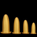 4.72in 5.7in 7.08in 8.26in Gold Silicone Soft Thick Missile Design Dildo