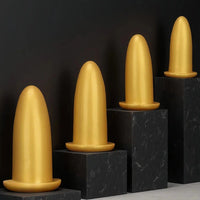 4.72in 5.7in 7.08in 8.26in Gold Silicone Soft Thick Missile Design Dildo