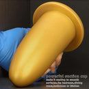 4.72in 5.7in 7.08in 8.26in Gold Silicone Soft Thick Missile Design Dildo