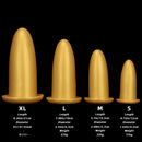 4.72in 5.7in 7.08in 8.26in Gold Silicone Soft Thick Missile Design Dildo