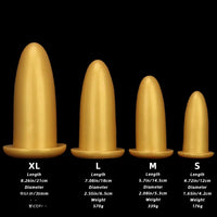 4.72in 5.7in 7.08in 8.26in Gold Silicone Soft Thick Missile Design Dildo