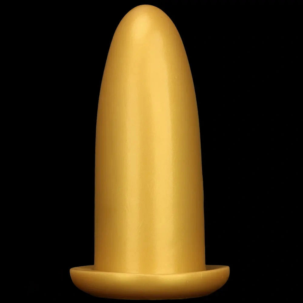 4.72in 5.7in 7.08in 8.26in Gold Silicone Soft Thick Missile Design Dildo