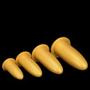 4.72in 5.7in 7.08in 8.26in Gold Silicone Soft Thick Missile Design Dildo