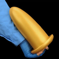 4.72in 5.7in 7.08in 8.26in Gold Silicone Soft Thick Missile Design Dildo