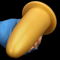 4.72in 5.7in 7.08in 8.26in Gold Silicone Soft Thick Missile Design Dildo